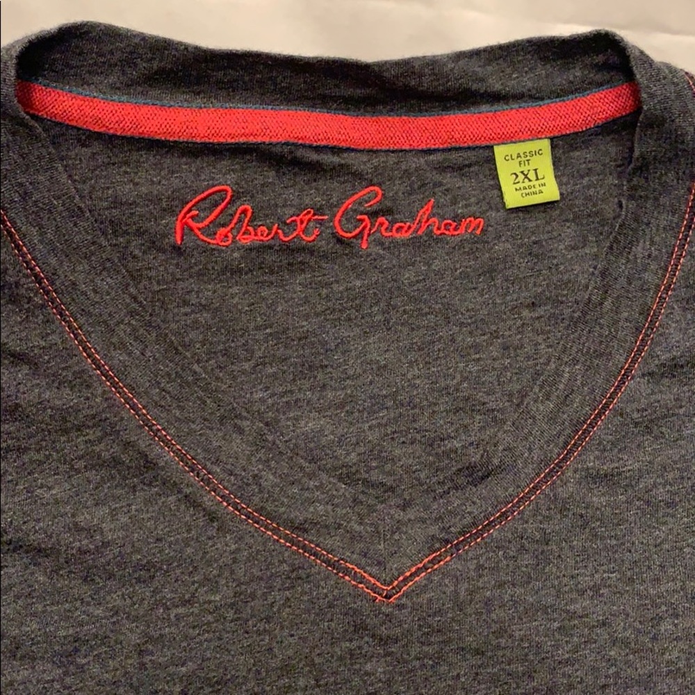 Robert Graham Classic Fit Dark Gray T Shirt 2XL